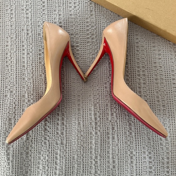 Christian Louboutin Apostrophy Nude 100 NAPPA Pumps - Picture 5 of 11
